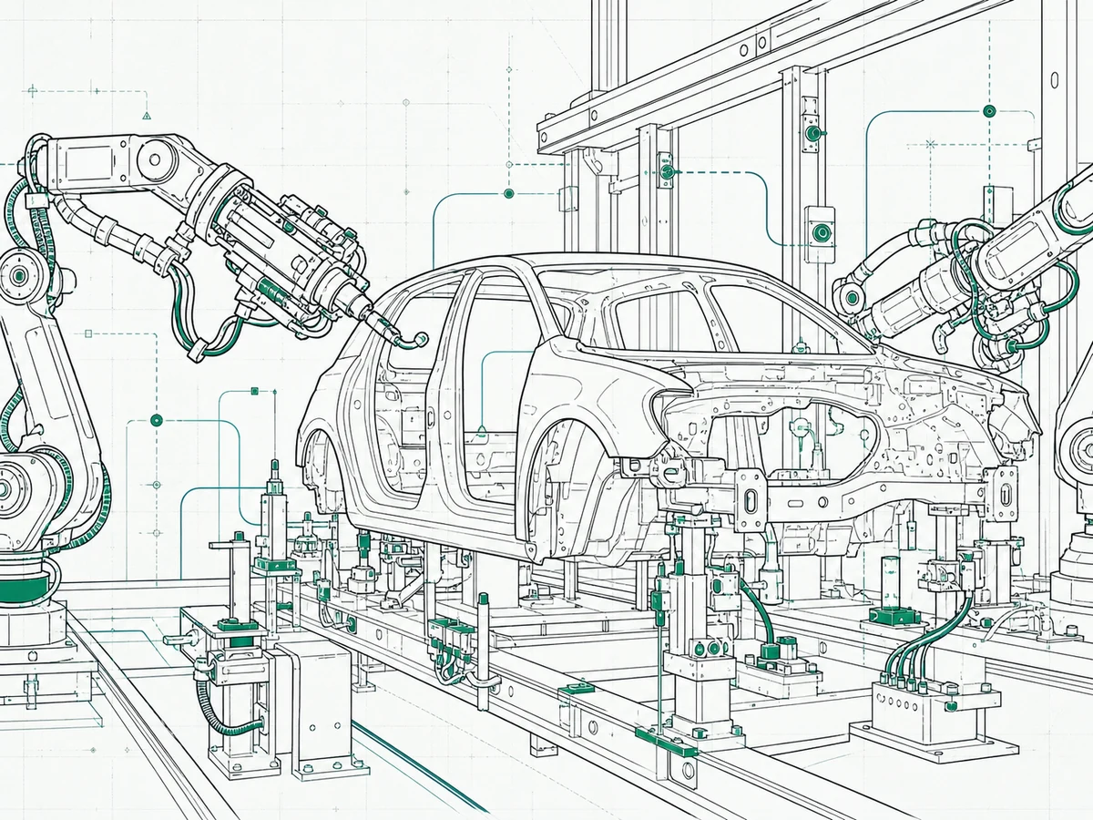 Industrial IoT sensors in a factory